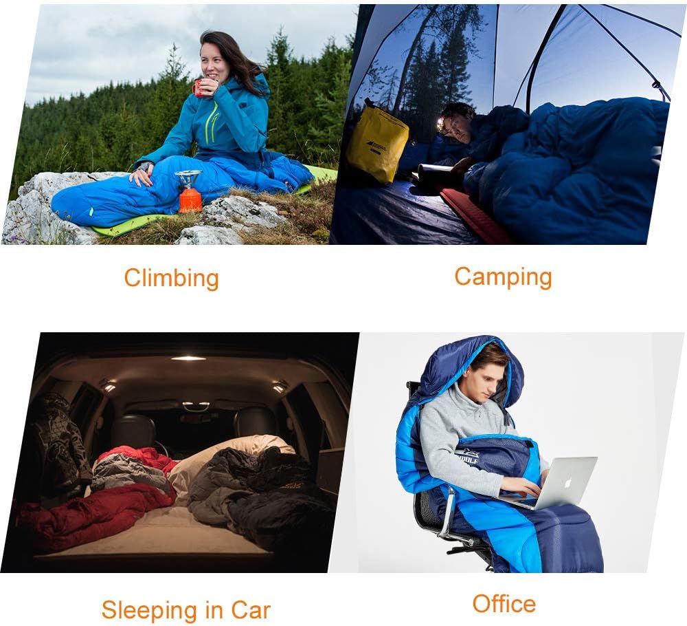 4-Season Adults Envelope Camping Sleeping Bag – Compact & Lightweight 61327 ECOTREK