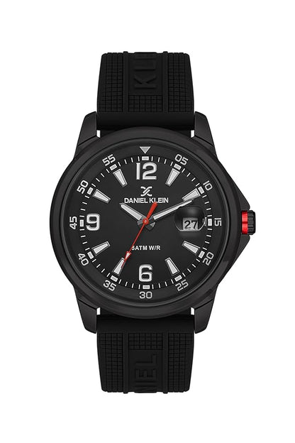 Daniel Klein Premium Three Hand Date Window Black Silicone Watch - DK.1.13910-1 Kiwi Watches