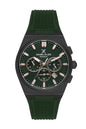Daniel Klein Exclusive Multifunction Green Dial And Silicone Strap Black Watch - DK.1.13886-5 Kiwi Watches
