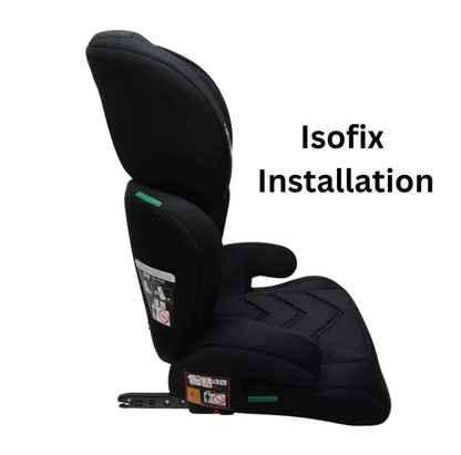 Zen i-Size Booster Car Seat with ISOFIX and Adjustable Headrest - BLACK
