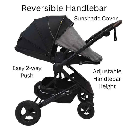 Versa 2in1 Open Bassinet Stroller with Sunshade and Cup Holder