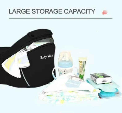 Ergonomic Multi-Function Baby Carrier with Hip Seat | 0-36 Months - BLACK