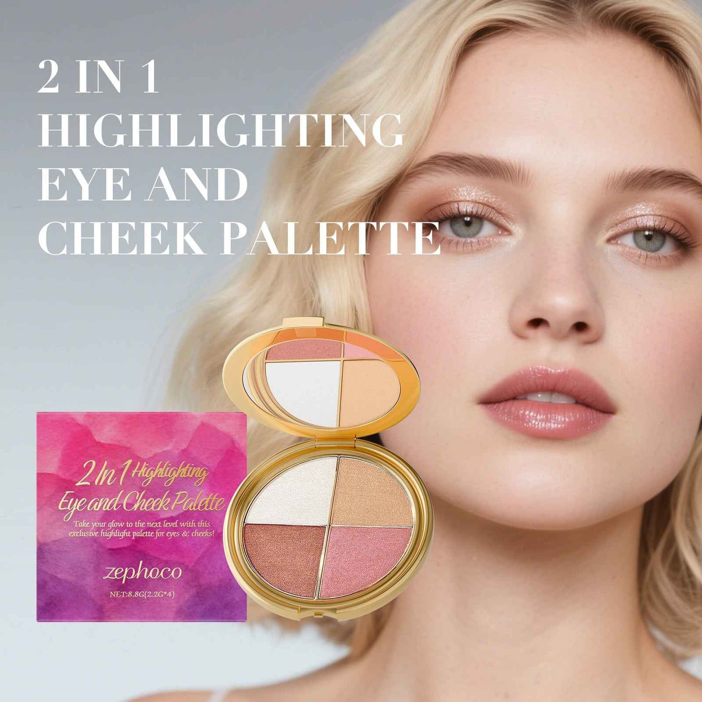 Highlight Eyeshadow Blush Palette for Flawless Radiance and Colour