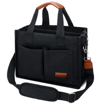 Artistic canvas large-capacity multi-layer single-shoulder bag