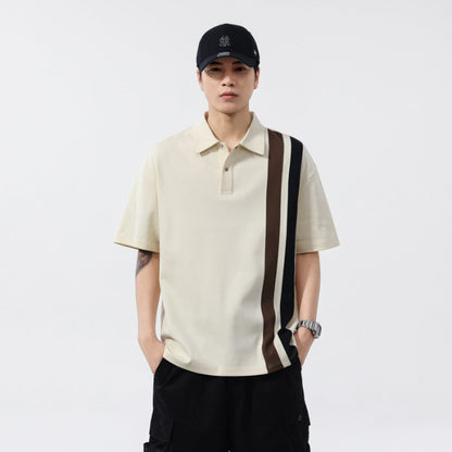 Black and white checkered men's Polo shirt