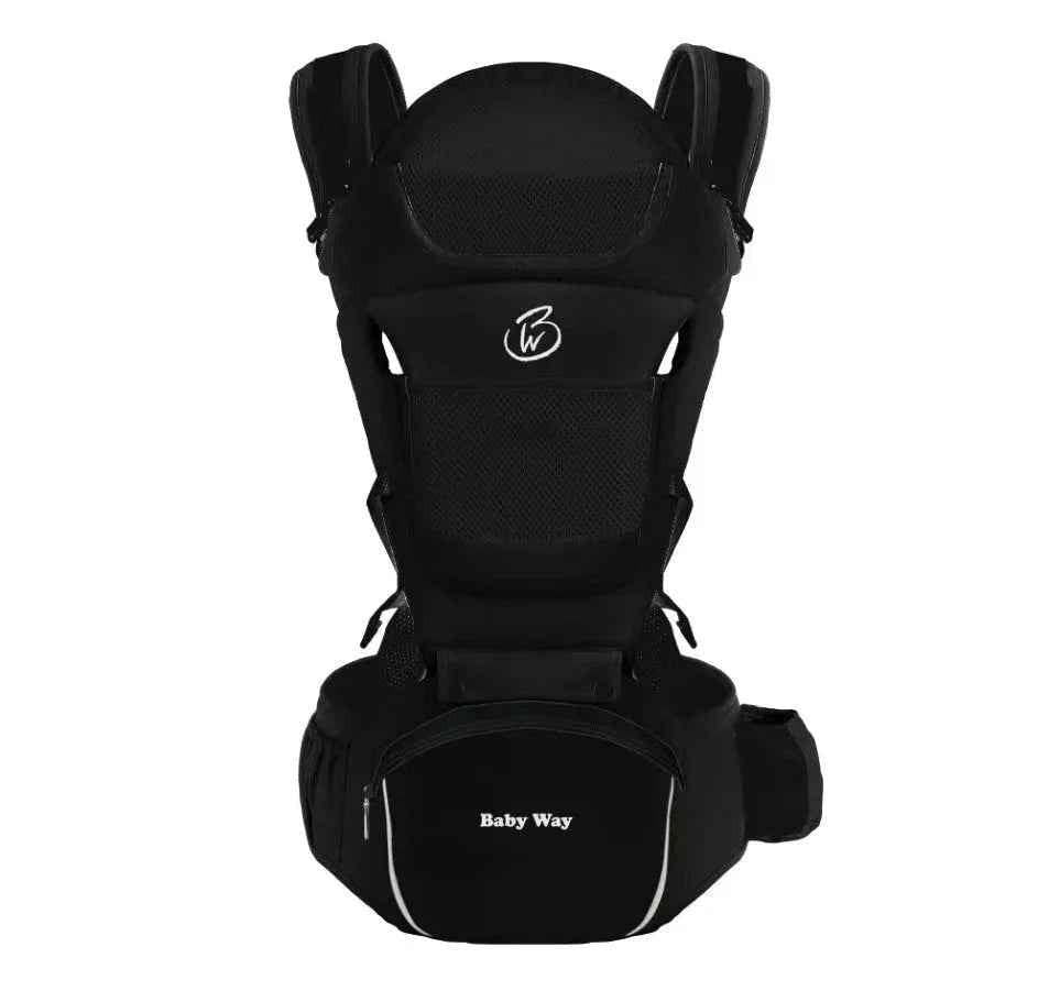 Ergonomic Multi-Function Baby Carrier with Hip Seat | 0-36 Months - BLACK
