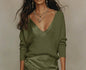 Casual Womens Knit Top and Skirt Set