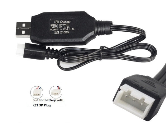 7.4V USB 3 pins Lithium Batteries Charging Cable for Car Drone or Helicopter dealonline.co.nz