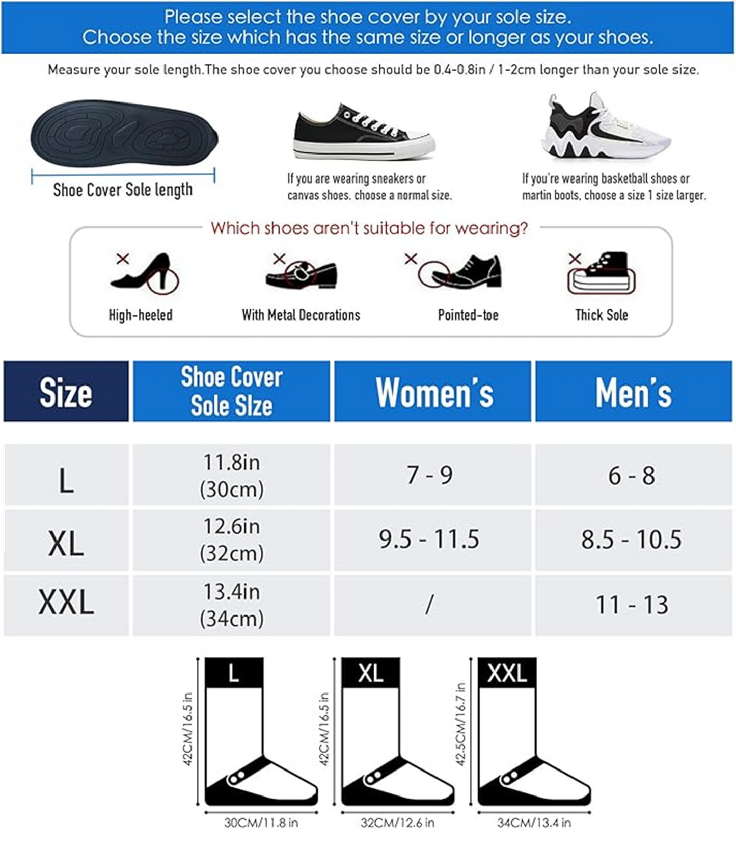Waterproof Shoe Covers – Rain Boot Protectors with Reflective Strip for Men & Women ECOTREK