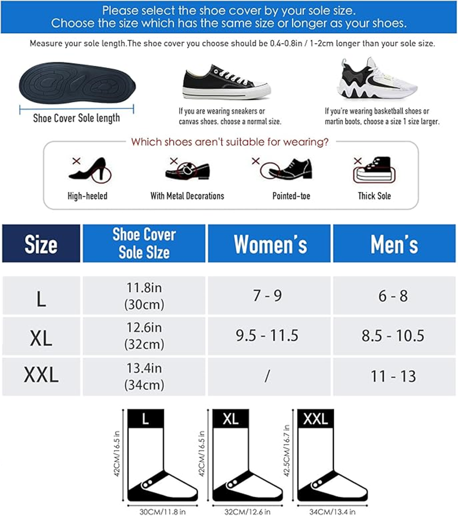 Waterproof Shoe Covers – Rain Boot Protectors with Reflective Strip for Men & Women ECOTREK