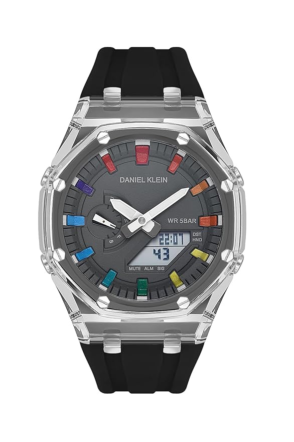 Daniel Klein Sport Digital Grey Dial Black Silicone Strap Watch - DK.2100-5 Kiwi Watches