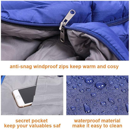 4-Season Adults Envelope Camping Sleeping Bag – Compact & Lightweight 61327 ECOTREK