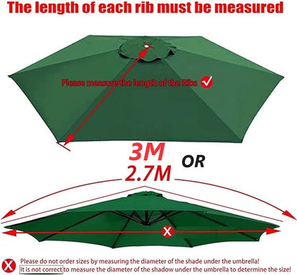 5 Colours 2.7M Parasol Replacement Cloth Round Garden Umbrella Cover For 8-Arm dealonline.co.nz