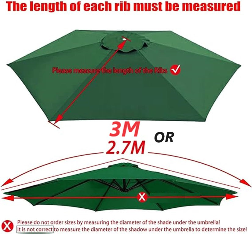 5 Colours 6-Arm/3M Parasol Replacement Cloth Round Garden Umbrella Cover dealonline.co.nz