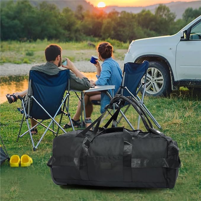 Rucksack with Wheels 80L Rolling Duffle Bag with Wheels 31" Foldable Travel Duffel  Versatile 2-in-1 CP1234
