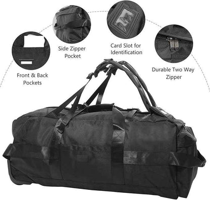 Rucksack with Wheels 80L Rolling Duffle Bag with Wheels 31" Foldable Travel Duffel  Versatile 2-in-1 CP1234