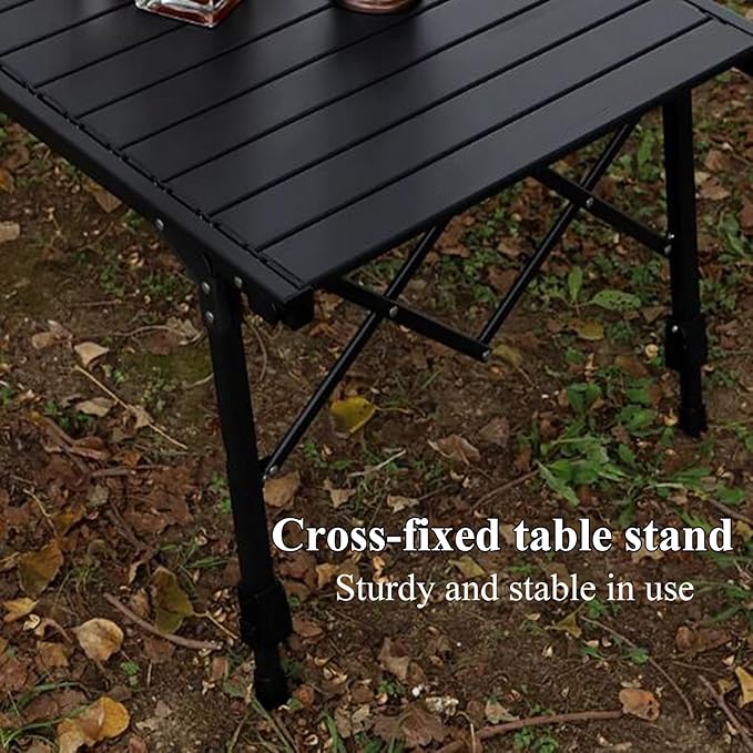 Aluminium Height Adjustable Egg Roll Camping Table – Portable Outdoor Table 89cm ECOTREK