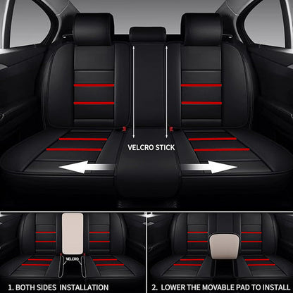 Car Seat Cover Faux Leather Cushion 5 Seater Full Set Front Rear Premium Quality dealonline.co.nz