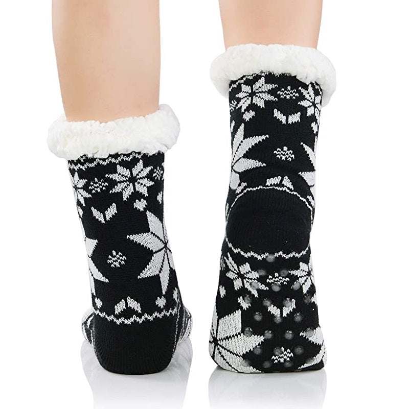 24 Pairs Womens Slipper Fuzzy Socks Winter Super Warm Soft Socks with Grippers dealonline.co.nz