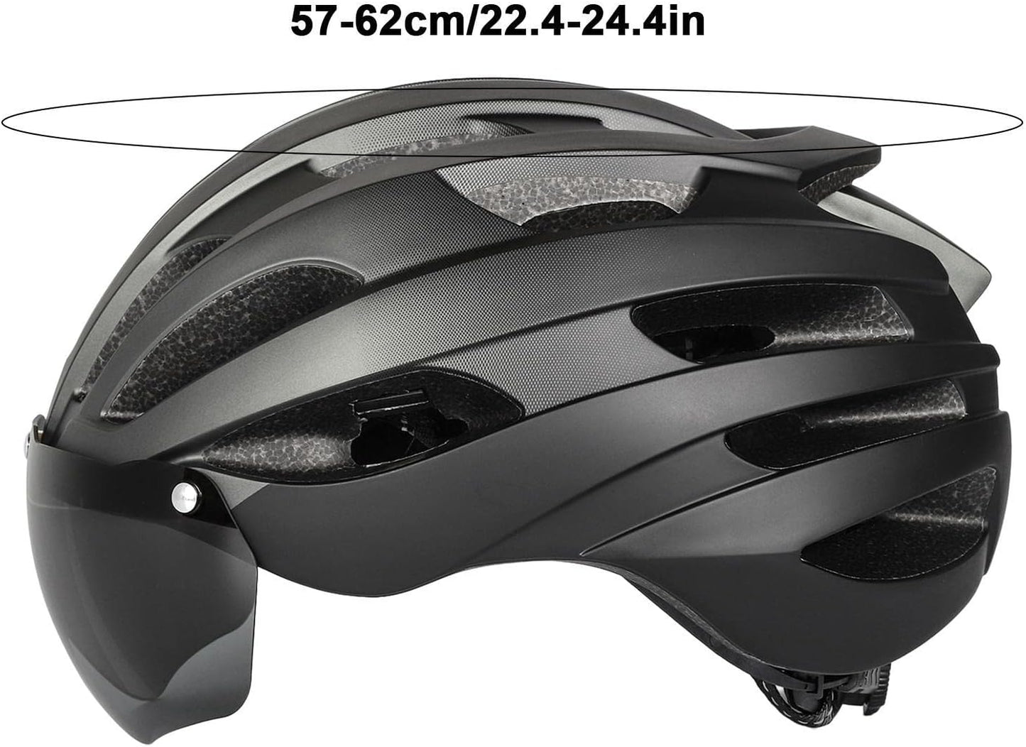 ECOTREK Adult Bicycle Helmet – Adjustable Cycling Helmet with Removable Goggles HT53107