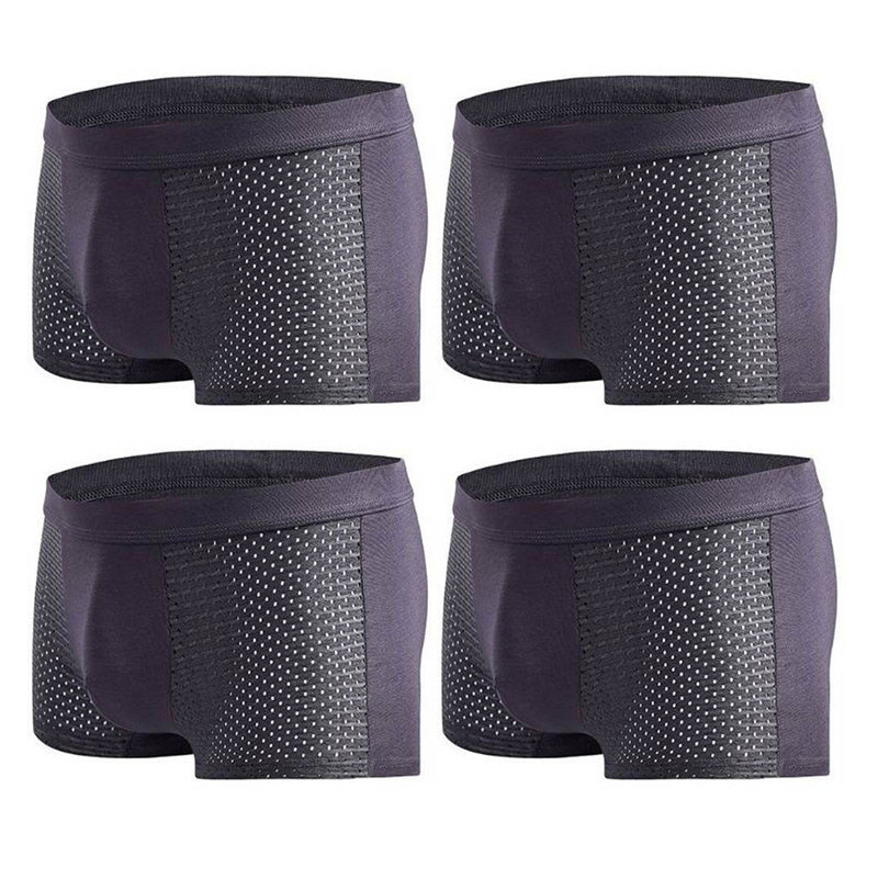 Men's Modal Boxer Shorts — Breathable Mesh Mid-Waist Underwear | Single & 4-Pack