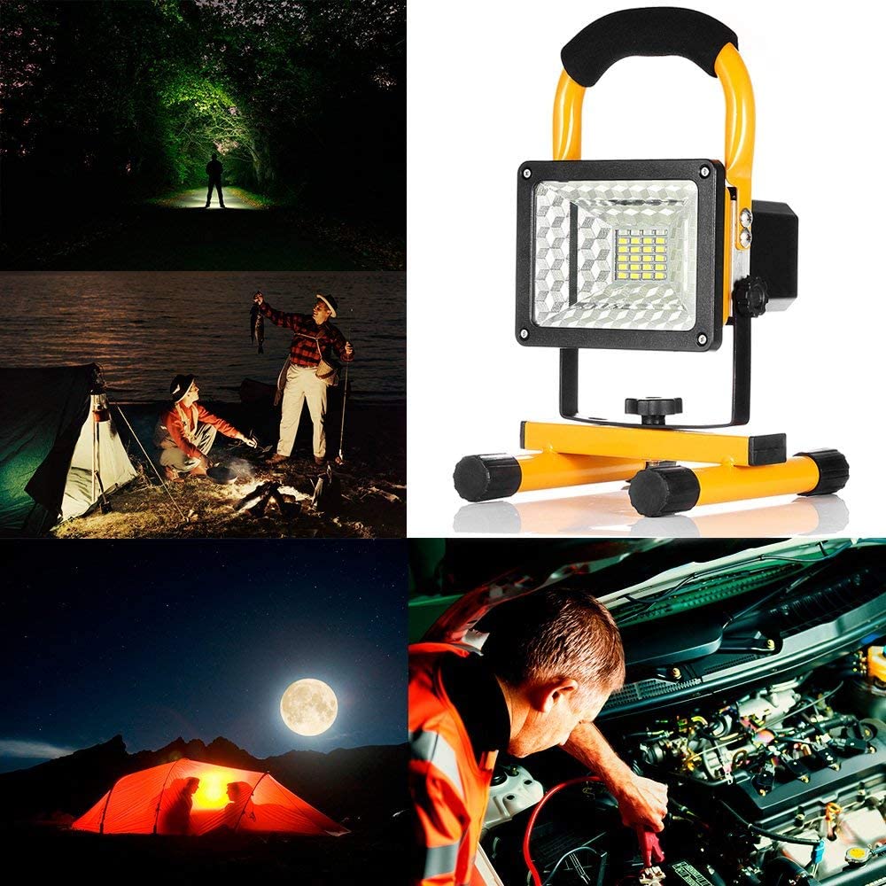 Rechargeable Portable LED Work Light with Stand,30LEDs,50W Water-resistant dealonline.co.nz