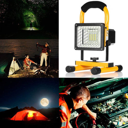 Rechargeable Portable LED Work Light with Stand,30LEDs,50W Water-resistant dealonline.co.nz