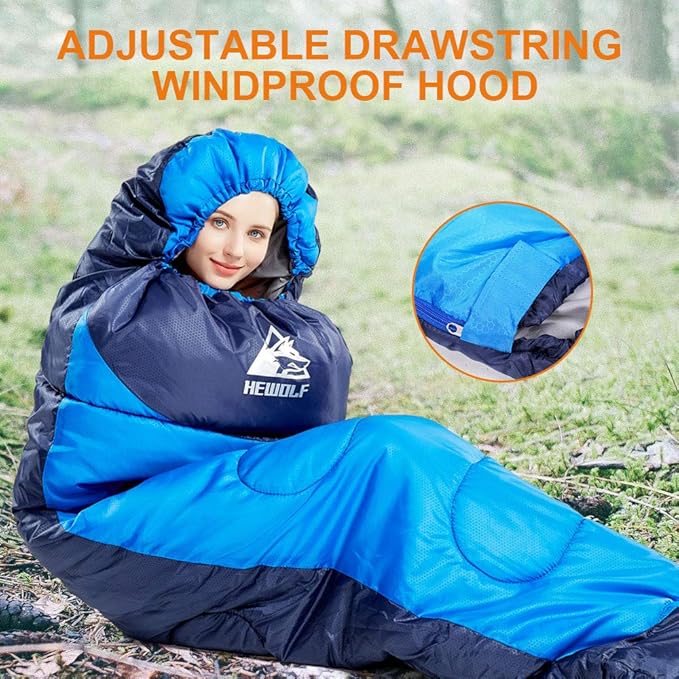 4-Season Adults Envelope Camping Sleeping Bag – Compact & Lightweight 61327 ECOTREK