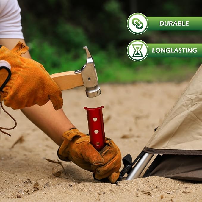 ECOTREK Snow & Sand Tent Stakes – 31cm Aluminum U-Shaped Pegs for Camping & Beach JP5604 ECOTREK