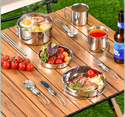 Outdoor Cookware Set - 304 Stainless Steel Camping Utensils Kit ECOTREK