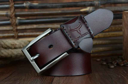 COWATHER Genuine Leather Casual Business Men's Belt