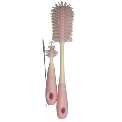 Silicone Bottle Brush Set 3-Pack - For Bottles, Teats & Straws