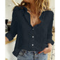 Casual Loose Fit Long Sleeve Linen Shirt