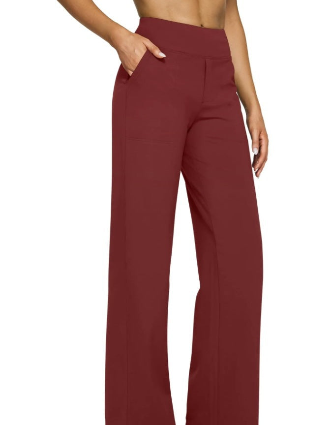 Casual high-waisted straight leg pants