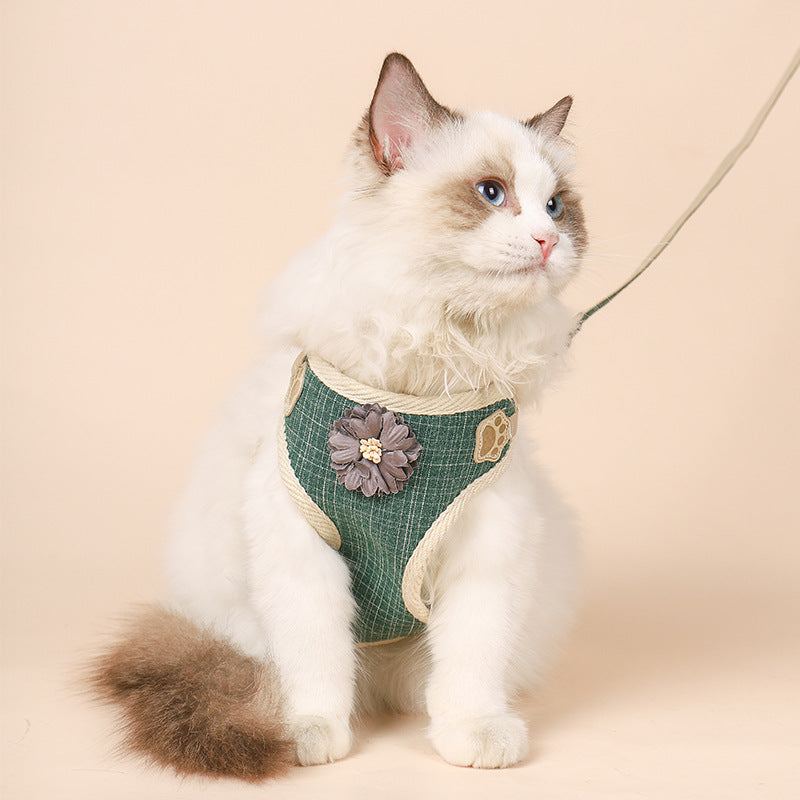 Floral Green harness(Can Adjust)-0