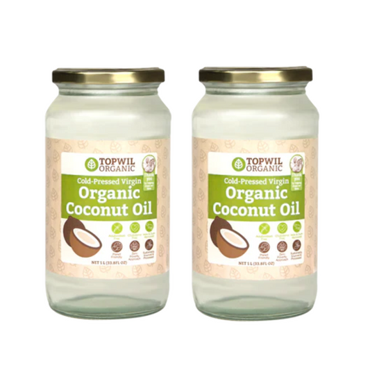 Cold pressed Organic Virgin Coconut Oil - 1L X2 Jars livelifestore.co.nz