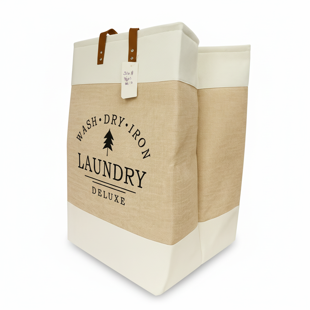 Frankly Cotton Lined Laundry Basket 57x36x 29cm wide Nest & Stem Homewares
