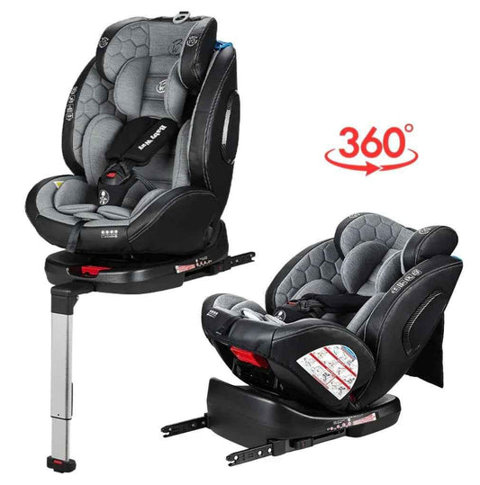 Safeguard 360 Rotating and Convertible Car Seat with Leg Support - Grey