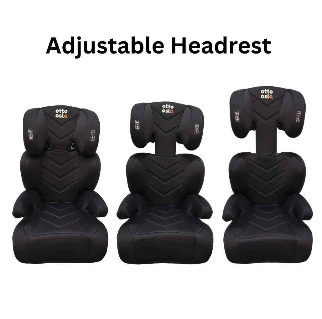 Zen i-Size Booster Car Seat with ISOFIX and Adjustable Headrest - BLACK
