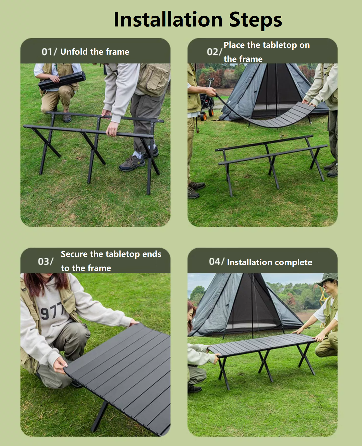 Portable Outdoor Folding Table – Egg Roll Style, 120cm ECOTREK
