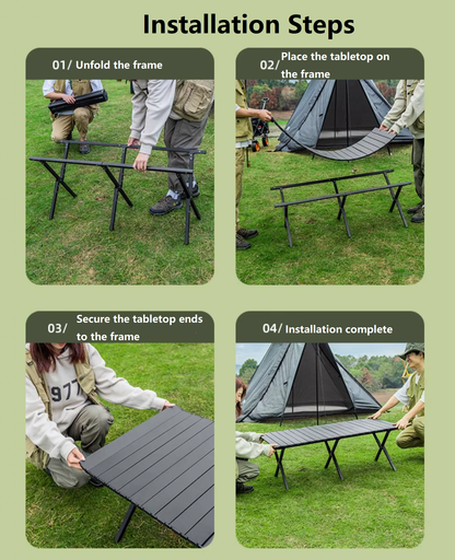Portable Outdoor Folding Table – Egg Roll Style, 120cm ECOTREK