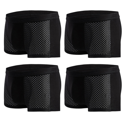 Men's Modal Boxer Shorts — Breathable Mesh Mid-Waist Underwear | Single & 4-Pack