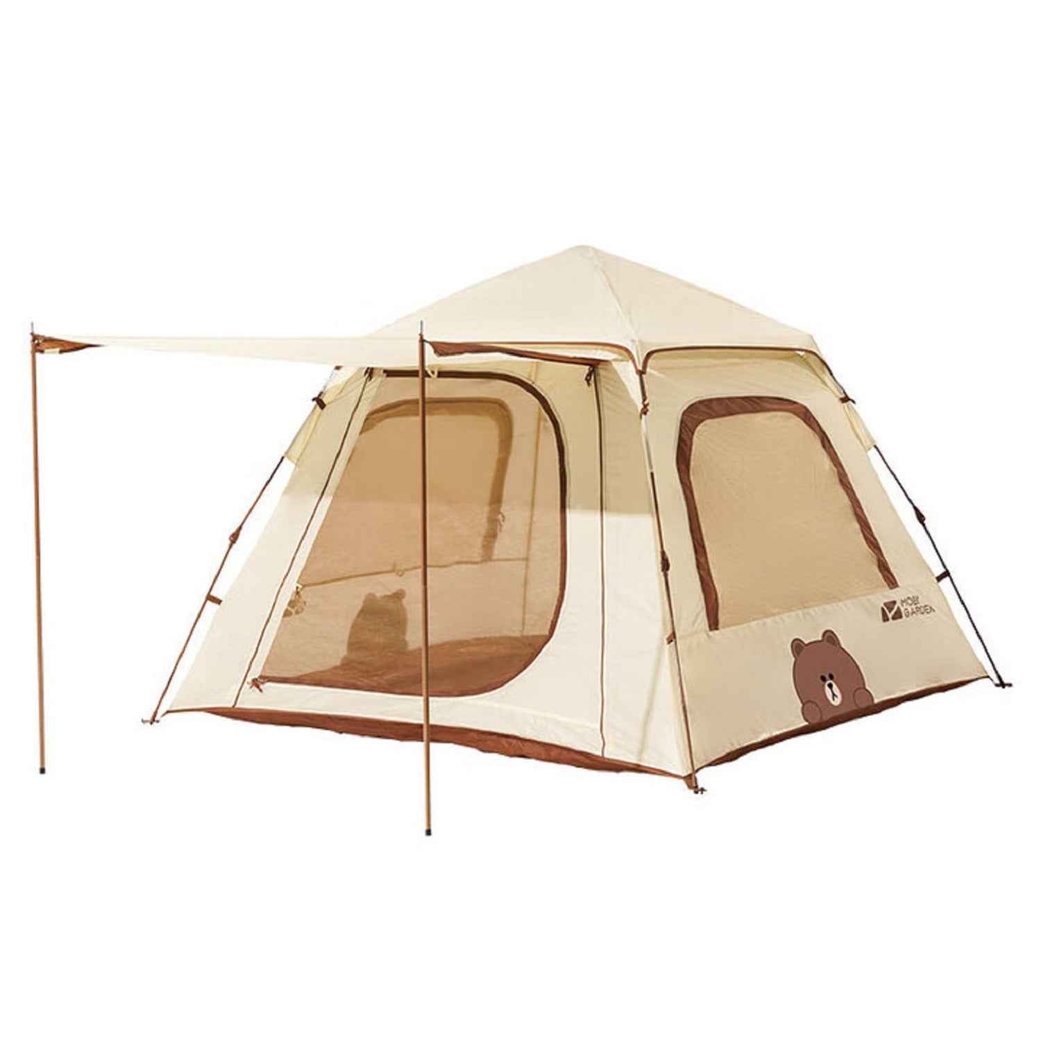 Mobi Garden x LINE FRIENDS Auto Tent 3–4 Person – Brown Bear MGD2435