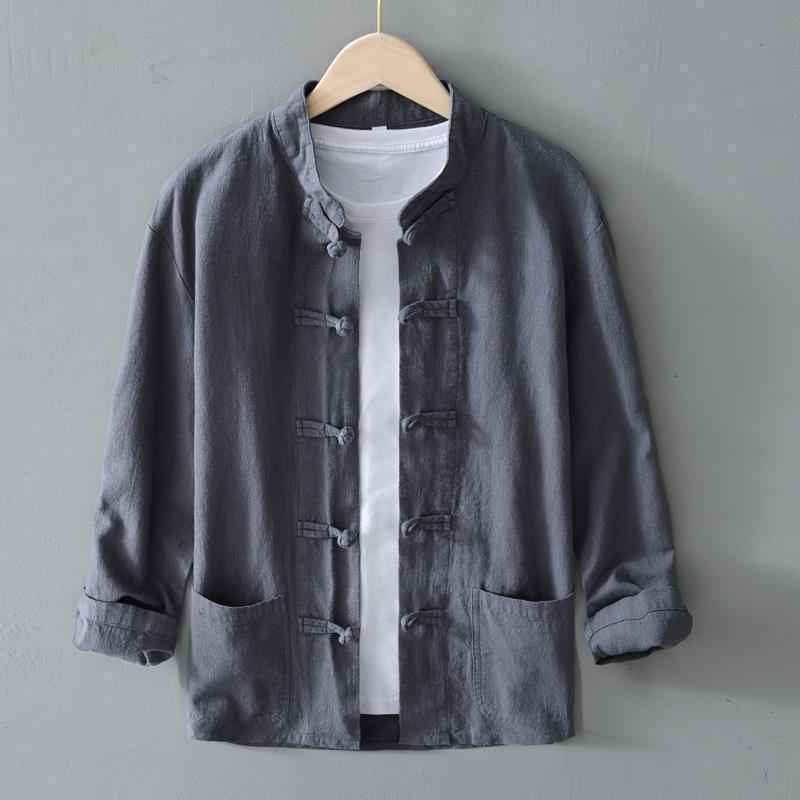 Chinese Retro Button Linen Shirt