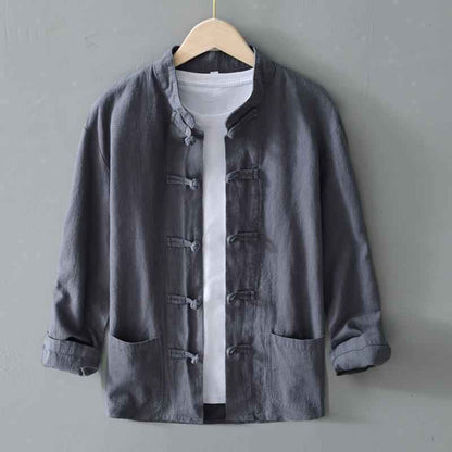Chinese Retro Button Linen Shirt