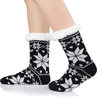24 Pairs Womens Slipper Fuzzy Socks Winter Super Warm Soft Socks with Grippers dealonline.co.nz
