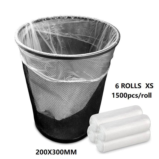 (6 Rolls/1ctn) X-Small (200X300MM)Clear Trash Bag Rubbish, 1500pcs/roll dealonline.co.nz