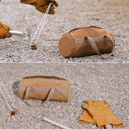 ECOTREK Canvas Tent Stake Bag – Portable Camping Peg & Hammer Storage Bag ECOTREK