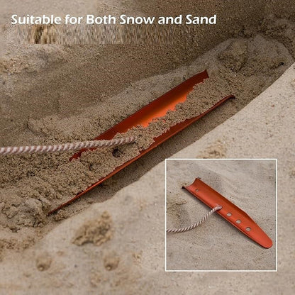 ECOTREK Snow & Sand Tent Stakes – 31cm Aluminum U-Shaped Pegs for Camping & Beach JP5604 ECOTREK
