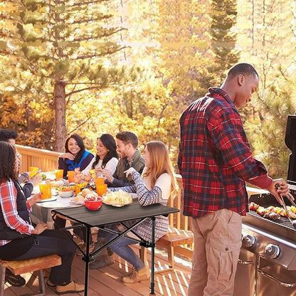 120cm Length Foldable Camping Table – Portable Outdoor Table with Adjustable Height ECOTREK